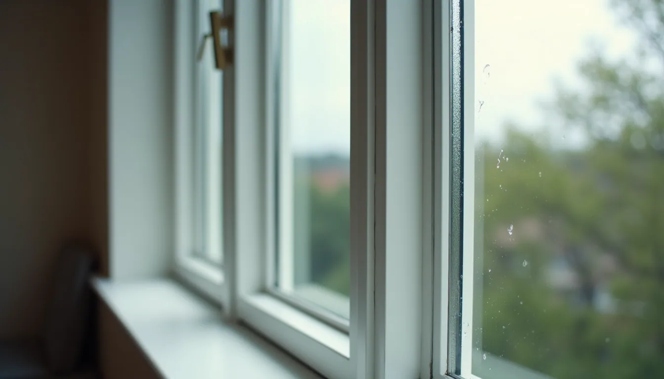 Close-up view of clean window frames with no signs of damage